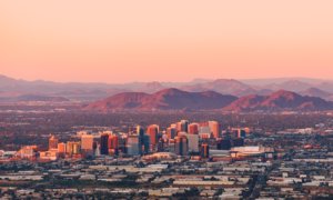 Downtown Phoenix by sunset